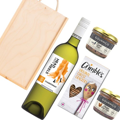 Head over Heels Chardonnay 75cl White Wine And Pate Gift Box